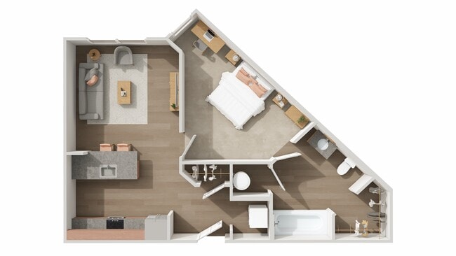 A1 Premium: 1BD | 1BA | 526 SF - The Den