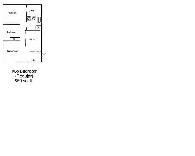 2BR/1BA - Hillcrest Place Apartments