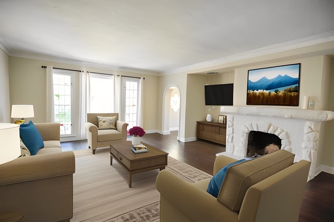 Staged living room - 1242 Stearns Dr