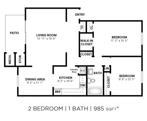 Floorplan - East Meadow Apartment Homes