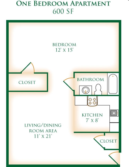 1 BR/1 BA - Chestnut Street Apartments