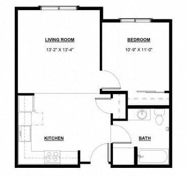 Floorplan - SPOKANE AT RAINIER COURT a 55+ Affordable Community