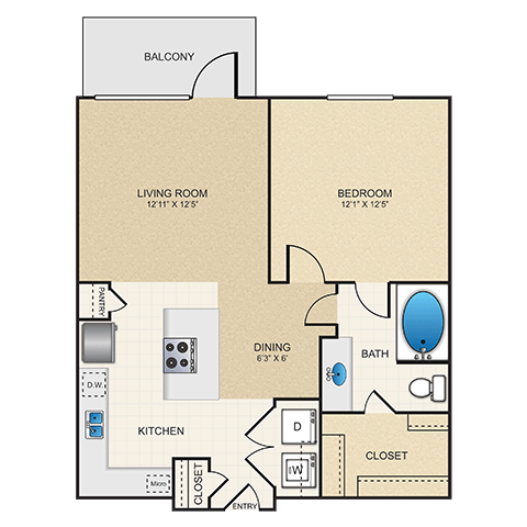 Floorplan - Cypress at Lewisville Apartment Homes