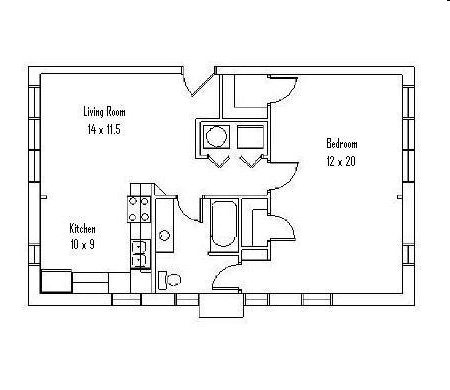 1BR/1BA Floor Plan - Grace Manor Apartments