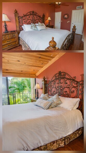 Master bedroom with king bed and small balcony. - 87200 Overseas Hwy