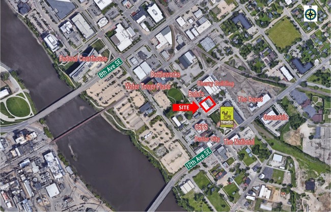 Labeled aerial - NewBo Station