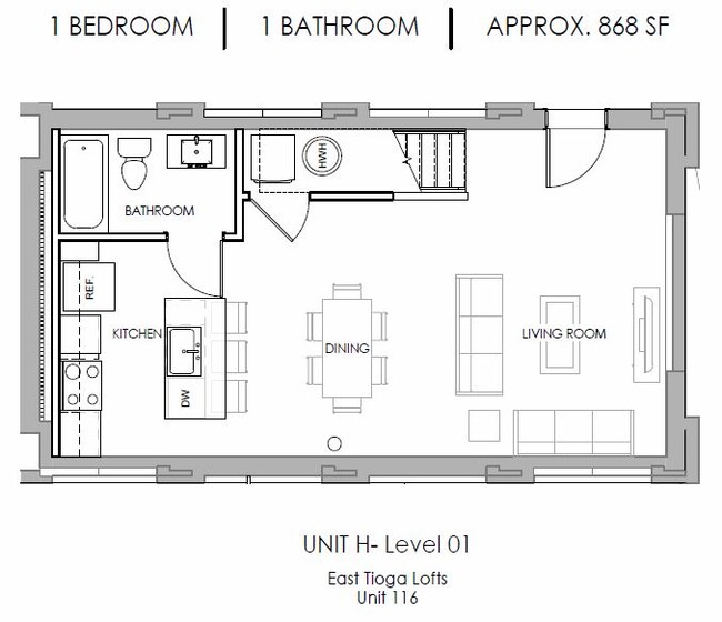 Floorplan - East Tioga Lofts