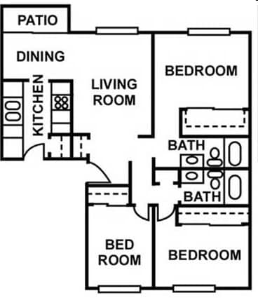 3BR/2BA - Falls of Deer Park Apartments