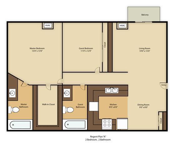 Floorplan - Chateau Regent Apartments