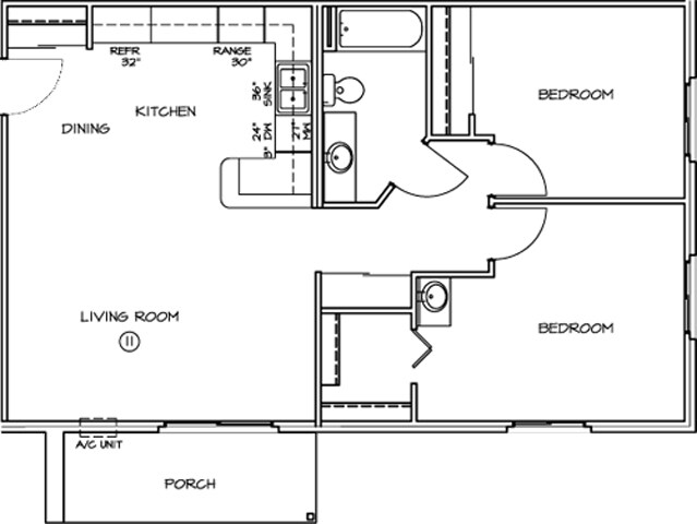2BR/1BA - Manawa Estates