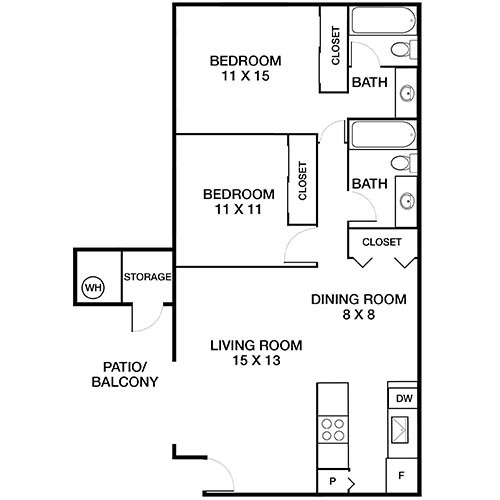 Floorplan - Hidden Cove Apartments