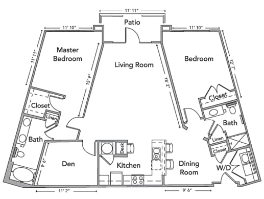 The McIntosh Floor Plan - 2BR/2BA - Boulevard at Anson I