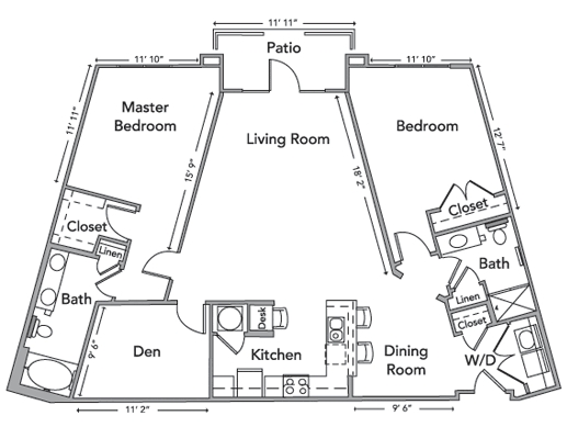 The McIntosh Floor Plan - 2BR/2BA - The Blvd at Anson