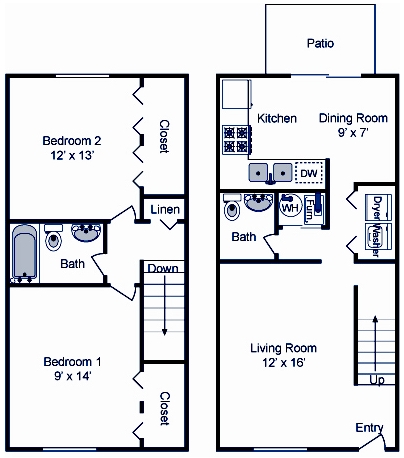 2BR/1.5BA - Cloverleaf Apartments & Townhomes