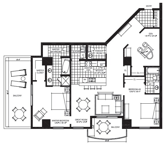 2BR/2.5BA - The Mark