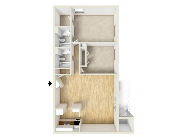 Two bedroom floor plan - Lansdowne Towers Apartments