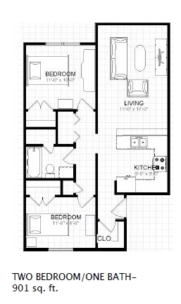 2BR/1BA - Walnut Woods Apartments