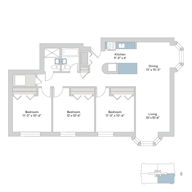 Floorplan - 1400 E. 57th Street