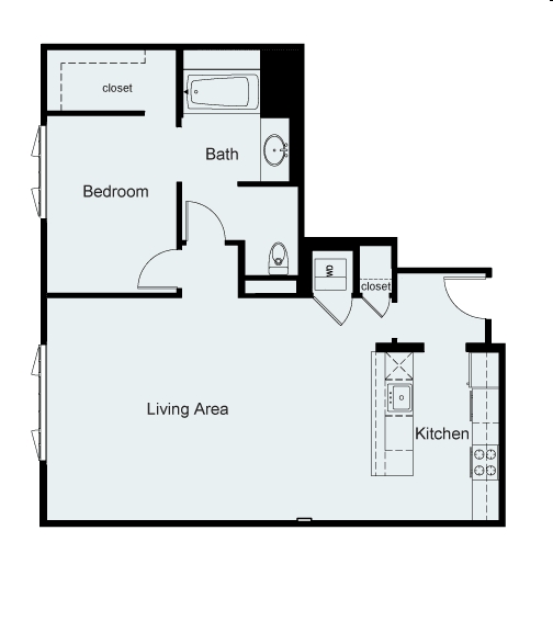 1BR/1BA - One Ecker Place
