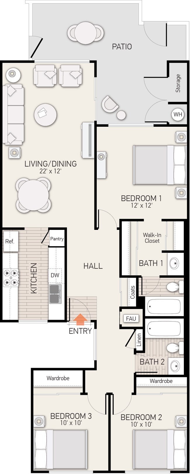 Floorplan - Windwood Knoll Apartment Homes