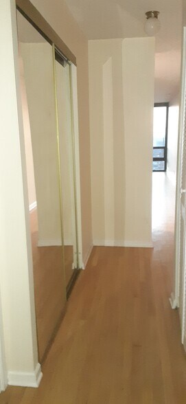 View from front door of hallway with double-mirrored closet - 1636 N Wells St