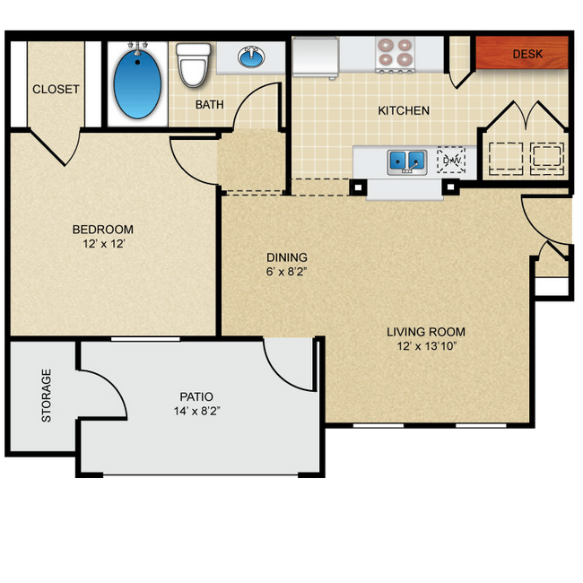 Floorplan - Deer Creek Apartment Homes