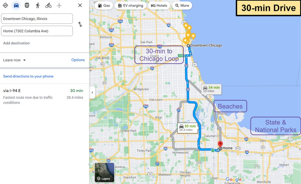 30-min to Chicago Loop - 7302 Columbia Ave