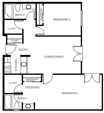 2BR/2BA - Emerald Court