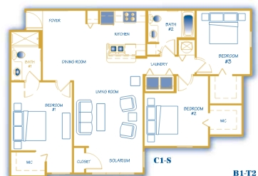 3BR/2BA - The Oaks at Stone Fountain