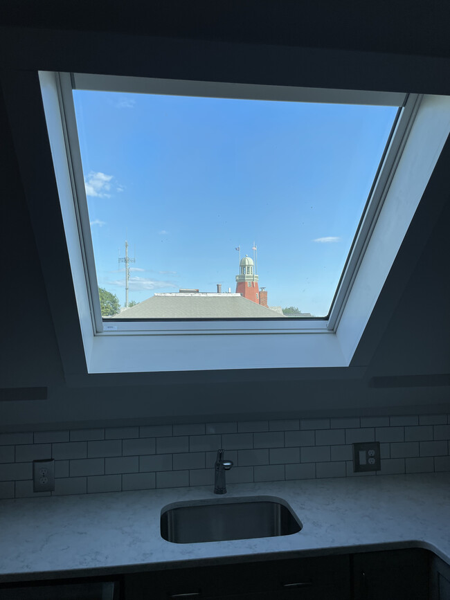 View of Portland Observatory through Living Room Skylight - 18 North St