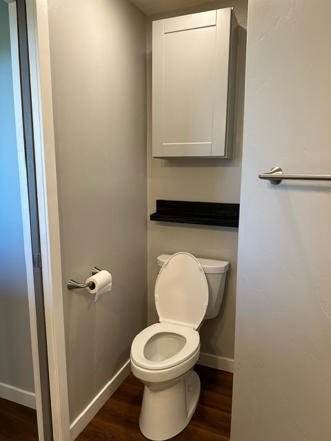 Toilet and pocket door. - 7079 Engineers Rd