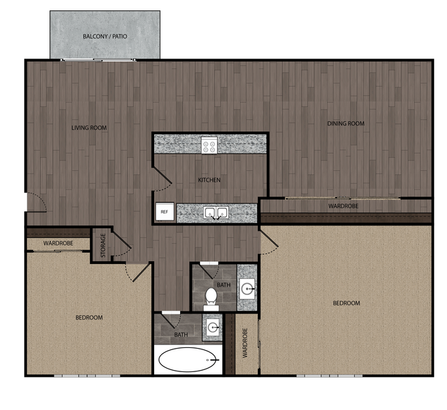 Floorplan - The Boardwalk Apartments