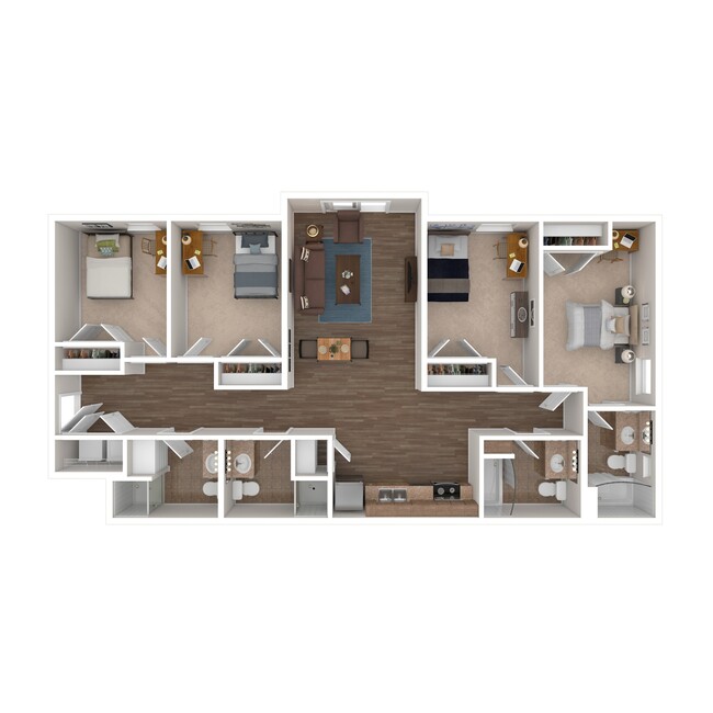 The Jefferson G Floorplan - ELEVATE Student Living - The Jefferson