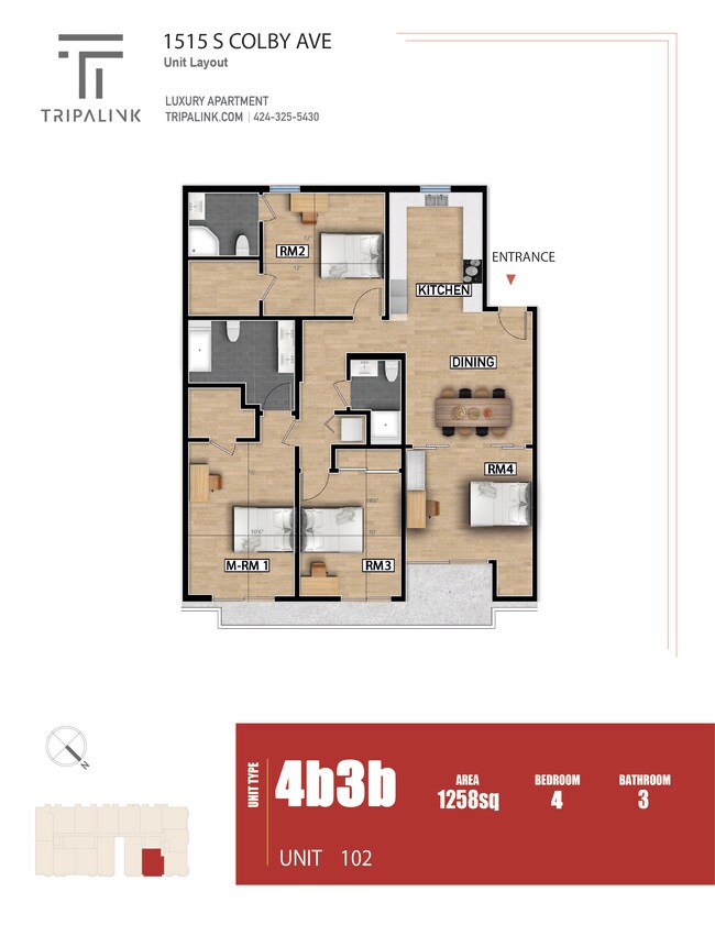 Floorplan - 1515 Colby Ave