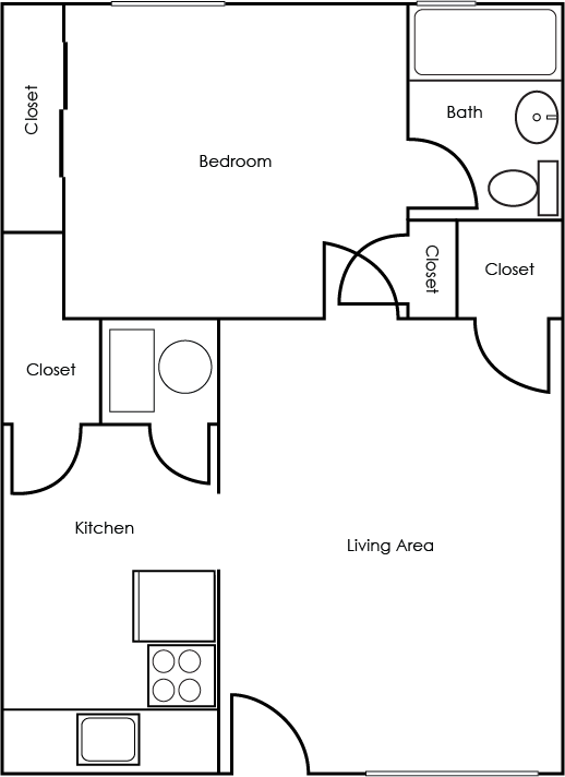 1x1 520 square feet - Park Place