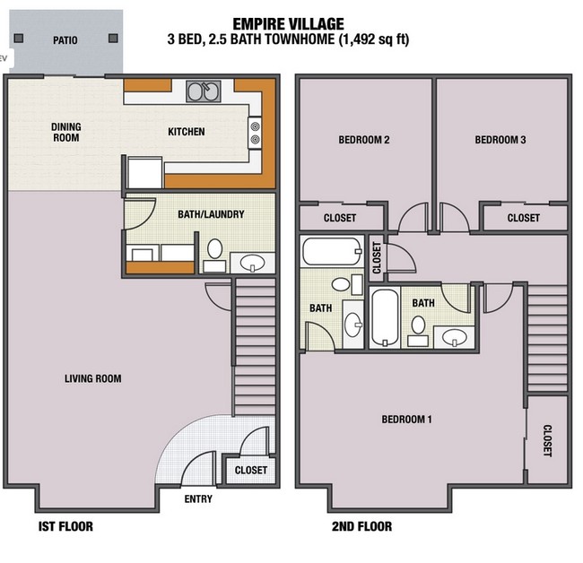 3BR/2.5BA - Empire Village Townhomes