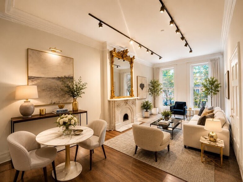 AI Staged Parlor Living Space - 923 N Calvert St