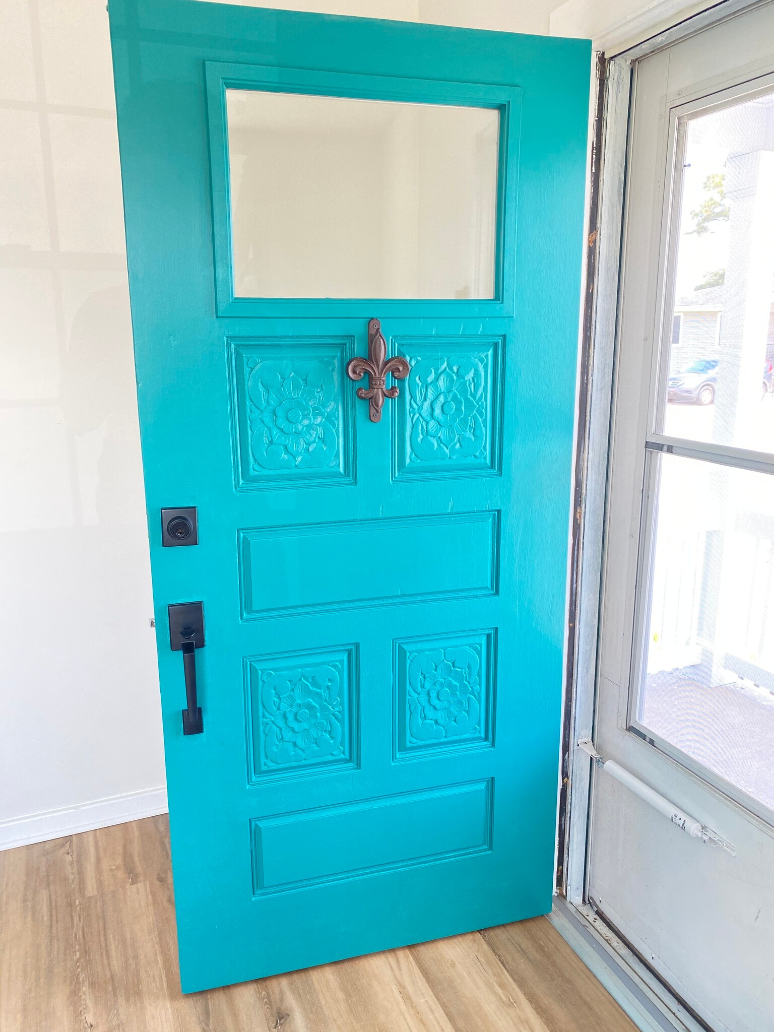 Original door, updated for natural light - 7900 Richard St