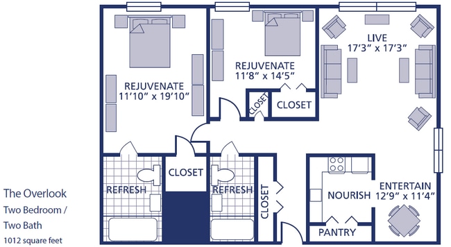 Two Bed Two Bath - Berkshires At Town Center