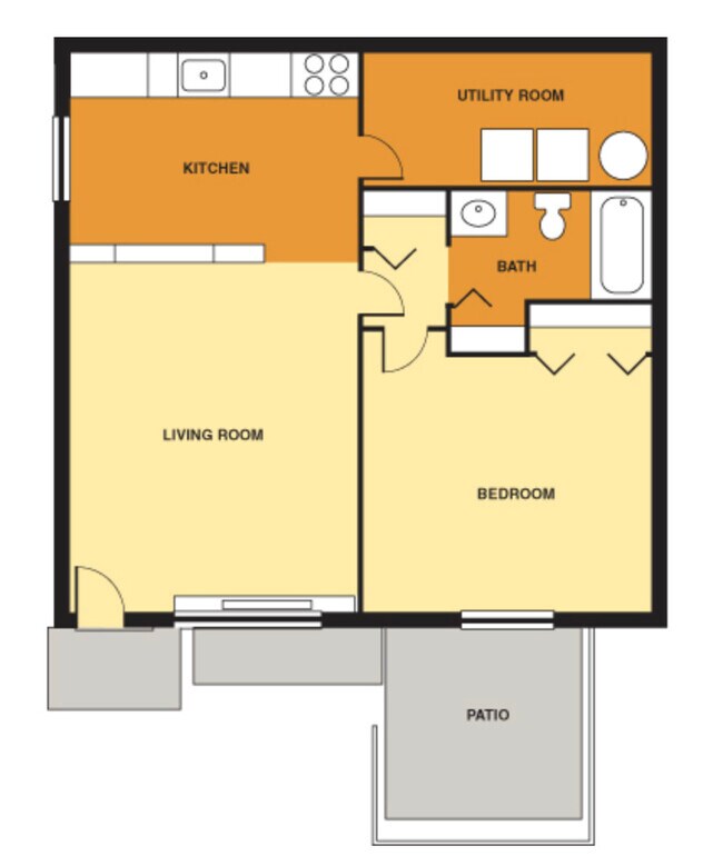 One Bedroom Layout - Acadia Court