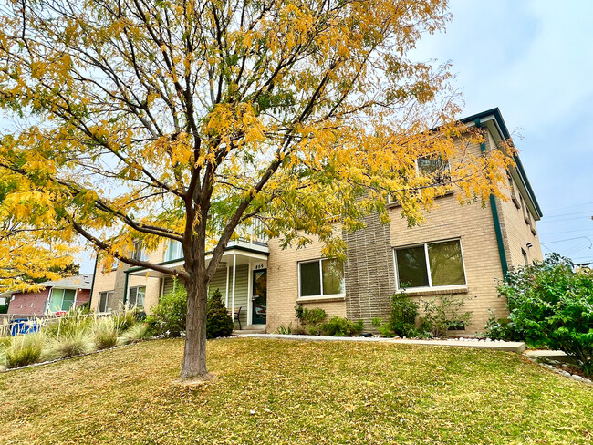 Experience the beauty and warmth of this charming home, nestled among colorful autumn trees. - Oak Street Apartments