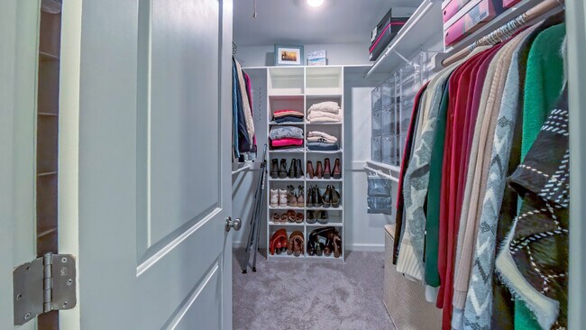 Custom walk-in closet with pull-down attic space - 107 Abbots Glen Ct