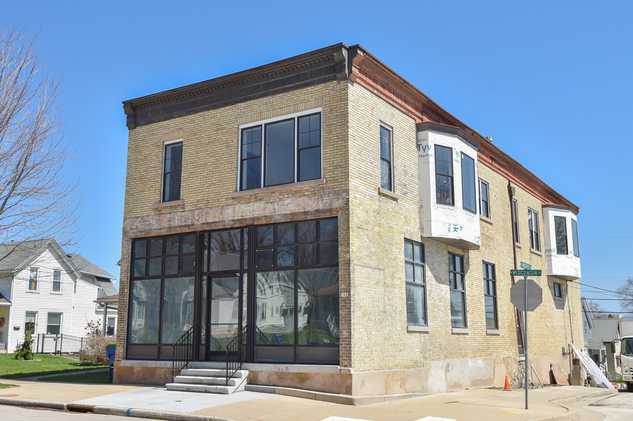Corner of Building Exterior - 104 E Prospect St