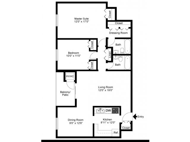 Two Bedroom - Fairway Park Apartments & Townhomes