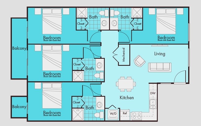 4BR/4BA - Lofts on College