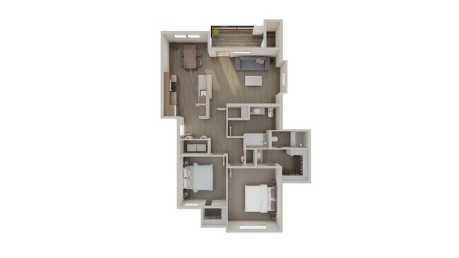 2 bedroom, 2 bathroom - 1,048 sq. ft. - The Grove Apartments