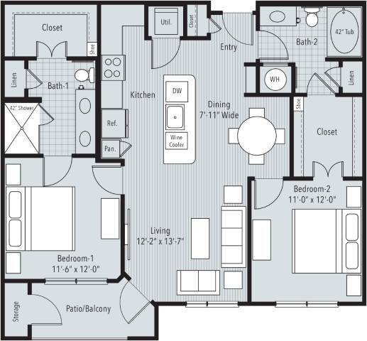 Floorplan - 46 Penn Apartment Homes