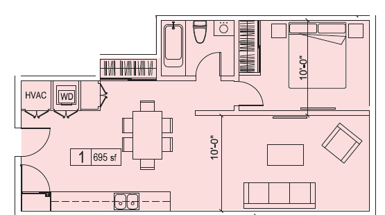 Floorplan - Lido Apartments - 3714 Kelton