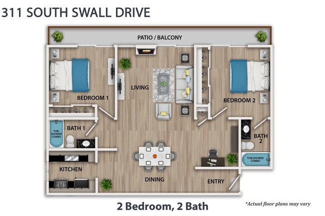 Floorplan - 311 S. Swall Drive Apartments