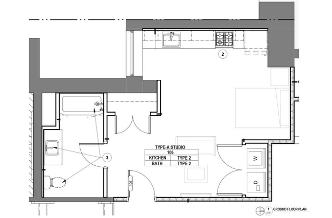 1500 Pine - Apt 106 Floor Plan - 1500 Pine